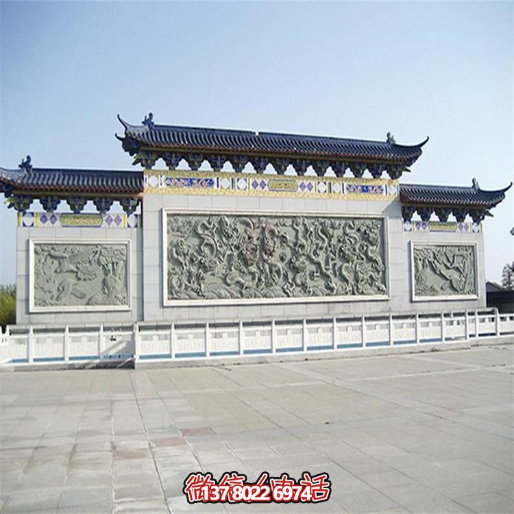 大理石雕刻景觀浮雕、大型影壁壁畫(huà)、雕塑藝術(shù)裝置