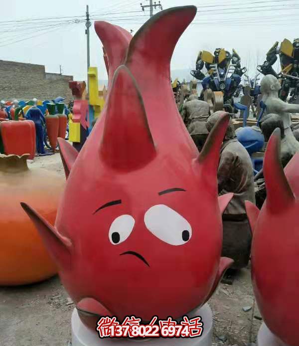 玻璃鋼卡通怪表情雕塑——火龍果搞怪公園 玻璃鋼卡通怪表情雕塑——火龍果搞怪公園