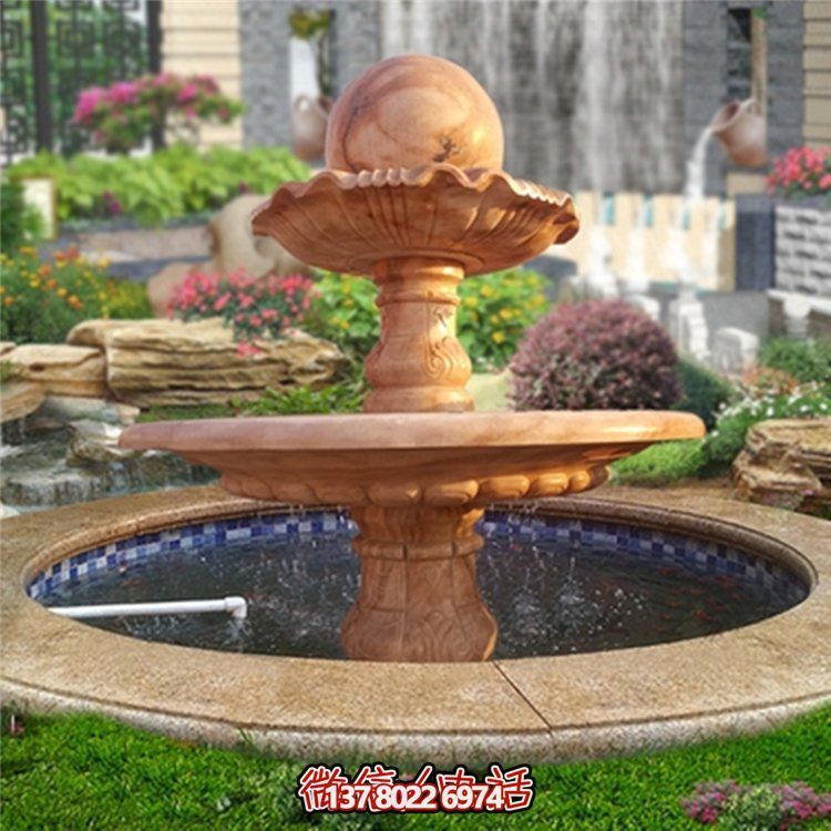 歐式紅色風水球裝飾，營造美麗晚霞氣息