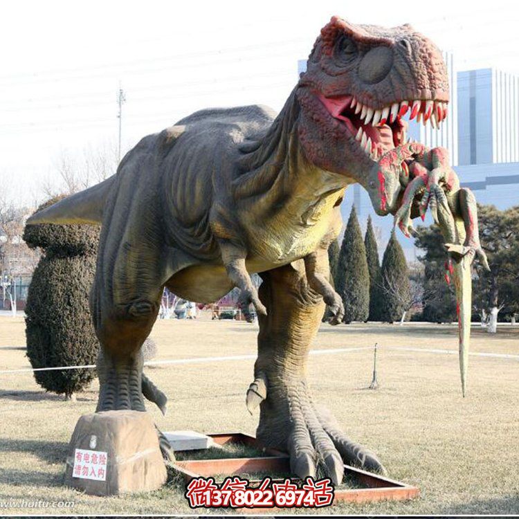 玻璃鋼仿真恐龍雕像，為動物園、園林等戶外場所擺放