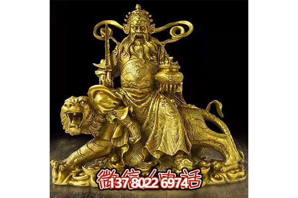 鎏金財神雕塑,招財進寶 鎏金財神雕塑,招財進寶