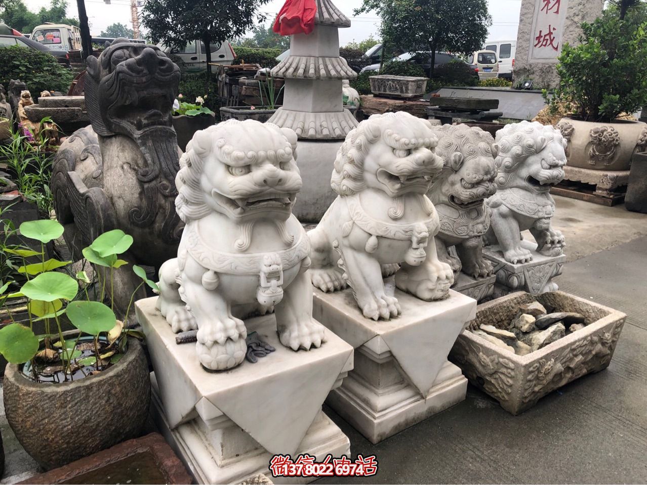 精美獅子雕塑，企業(yè)招財納福