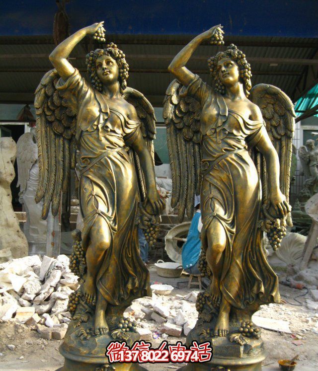 玻璃鋼四季女神仿銅人物戶外廣場景觀女孩雕塑 玻璃鋼四季女神仿銅人物戶外廣場景觀女孩雕塑