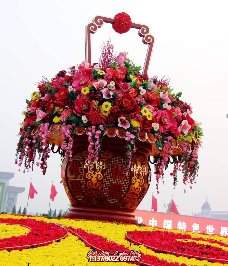 玻璃鋼彩繪仿真花朵花籃雕塑——精美裝飾景區 玻璃鋼彩繪仿真花朵花籃雕塑——精美裝飾景區