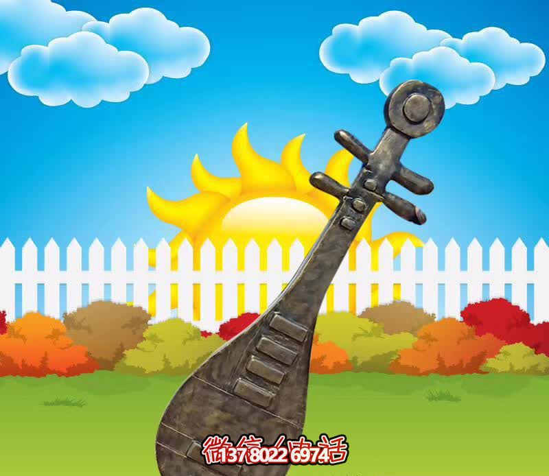 傳承古代音樂(lè)文化的銅雕琵琶樂(lè)器雕塑 傳承古代音樂(lè)文化的銅雕琵琶樂(lè)器雕塑