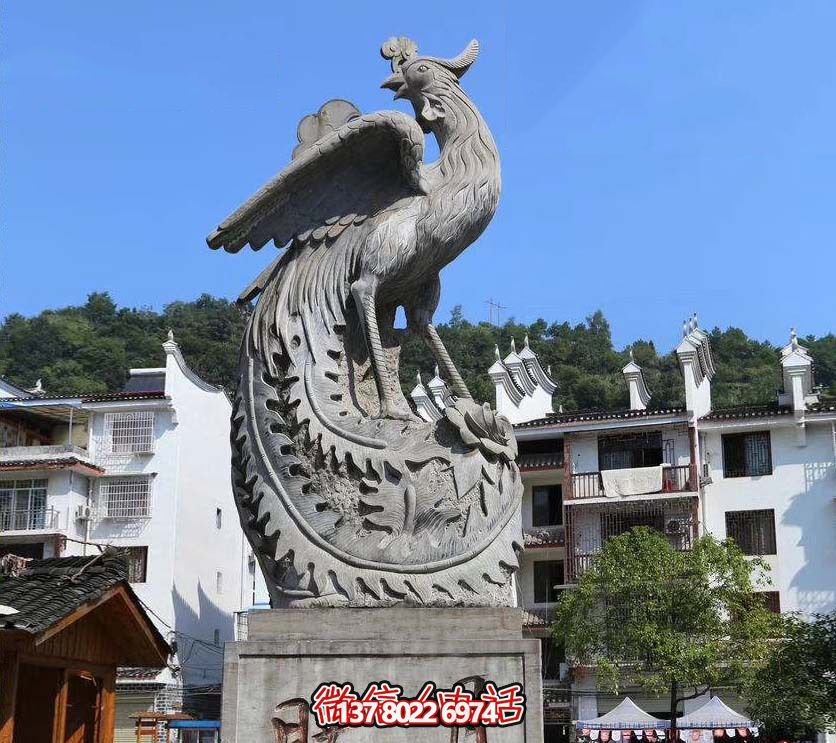 鳳凰雕塑，給公園帶來靈動之美