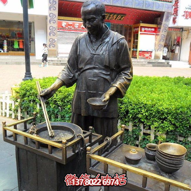 仿銅人物玻璃鋼小吃，給你無(wú)與倫比的景區(qū)體驗(yàn)