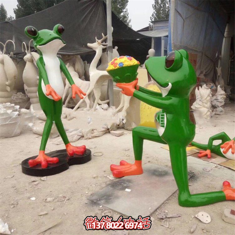 創意玻璃鋼青蛙雕塑，為景區帶來卡通新穎的景觀