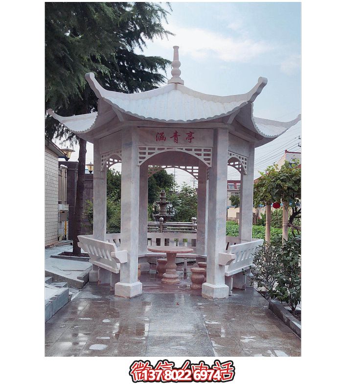 仿古大理石涼亭，美化花園景觀