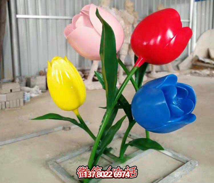 絢麗彩色不銹鋼室內景區噴漆花朵雕塑 絢麗彩色不銹鋼室內景區噴漆花朵雕塑