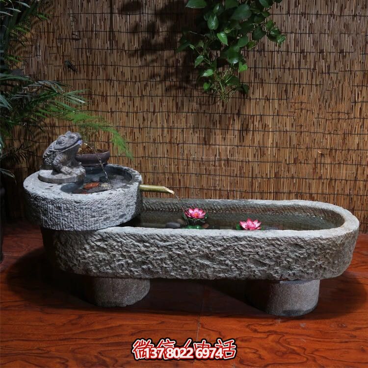 寺院老石缸青石石槽魚(yú)缸石頭花盆竹子流水圓形養(yǎng)荷花池 寺院老石缸青石石槽魚(yú)缸石頭花盆竹子流水圓形養(yǎng)荷花池