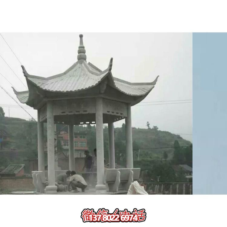 戶(hù)外公園大理石石雕涼亭