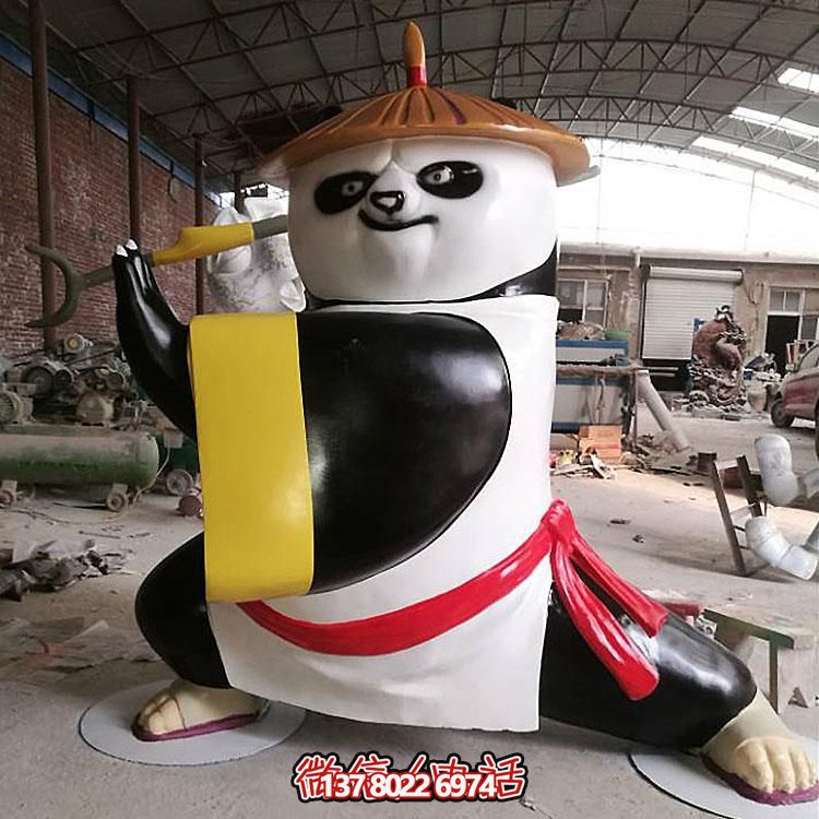 玻璃鋼彩繪功夫熊貓卡通貝殼美人魚模型戶外廣場創(chuàng)意動(dòng)物擺件