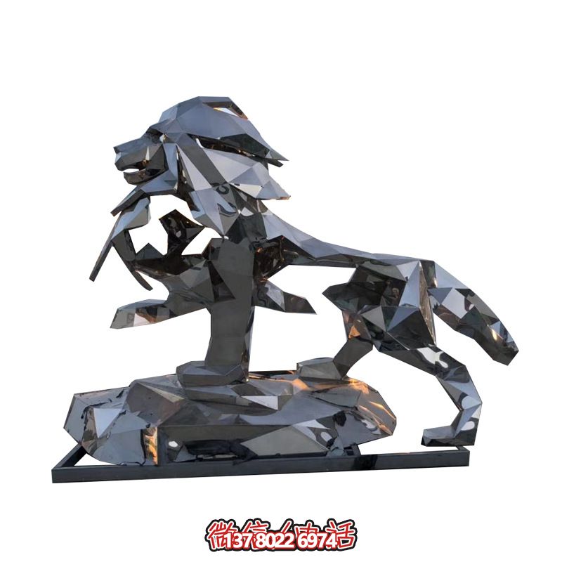 公園創意抽象不銹鋼獅子雕塑 公園創意抽象不銹鋼獅子雕塑