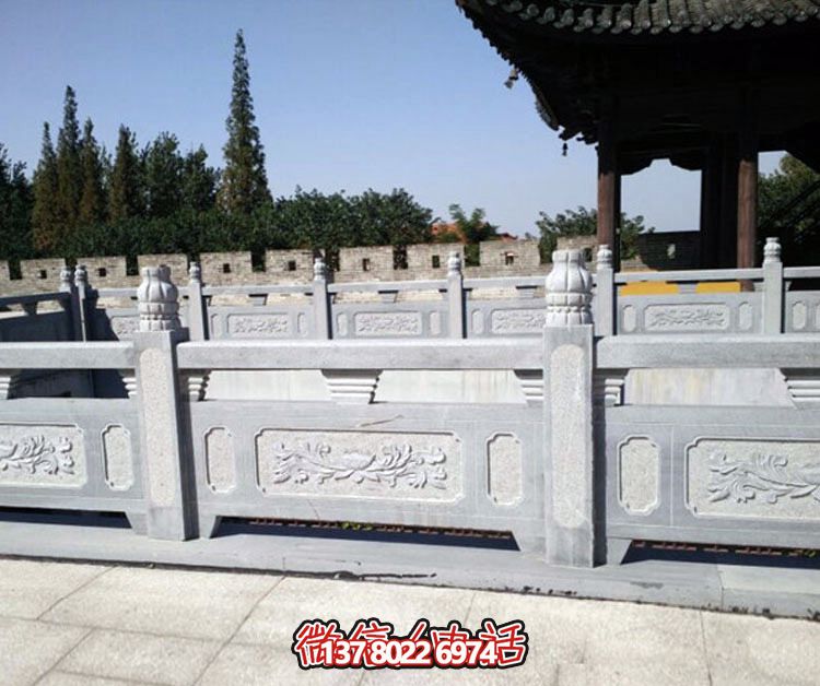 寺院景點戶外水池青石防護(hù)欄桿 寺院景點戶外水池青石防護(hù)欄桿