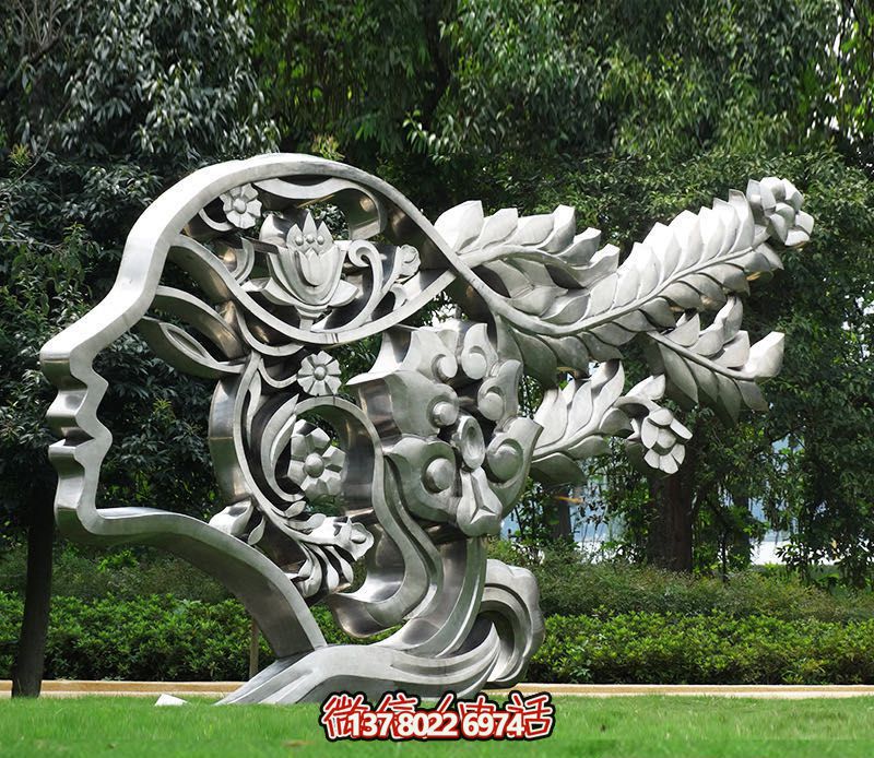 公園景區(qū)不銹鋼抽象女孩雕塑 公園景區(qū)不銹鋼抽象女孩雕塑