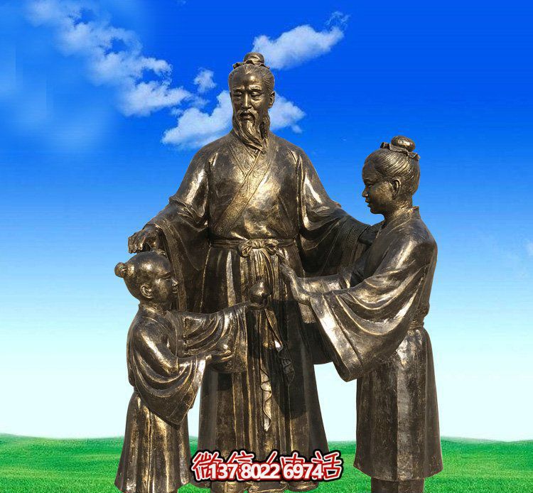 公園銅雕人物景觀孔融讓梨雕塑 公園銅雕人物景觀孔融讓梨雕塑